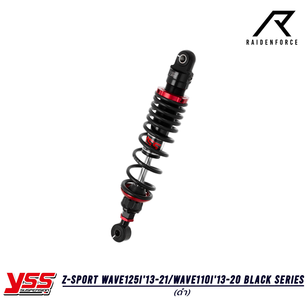 โช้ค YSS Z-Sport Honda Wave125i'13-21/Wave110i'13-20 Black series สี ดำ/ดำ