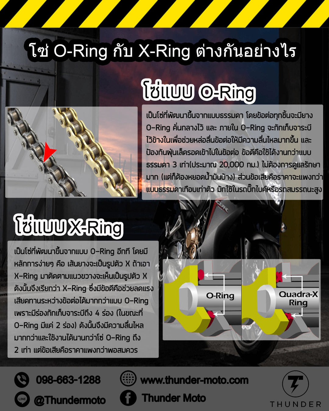 โซ่ O-ring และ X-ring แตกต่างกันอย่างไร