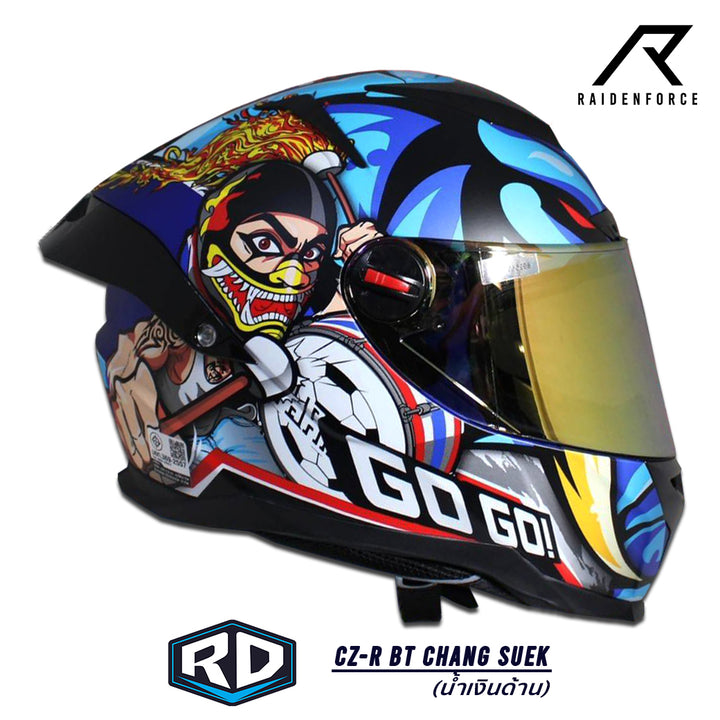 หมวกกันน็อค Random CZ-R BT Chang suek น้ำเงินด้าน