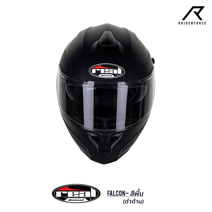 หมวกกันน็อค REAL Helmet Falcon พื้น-ดำด้าน