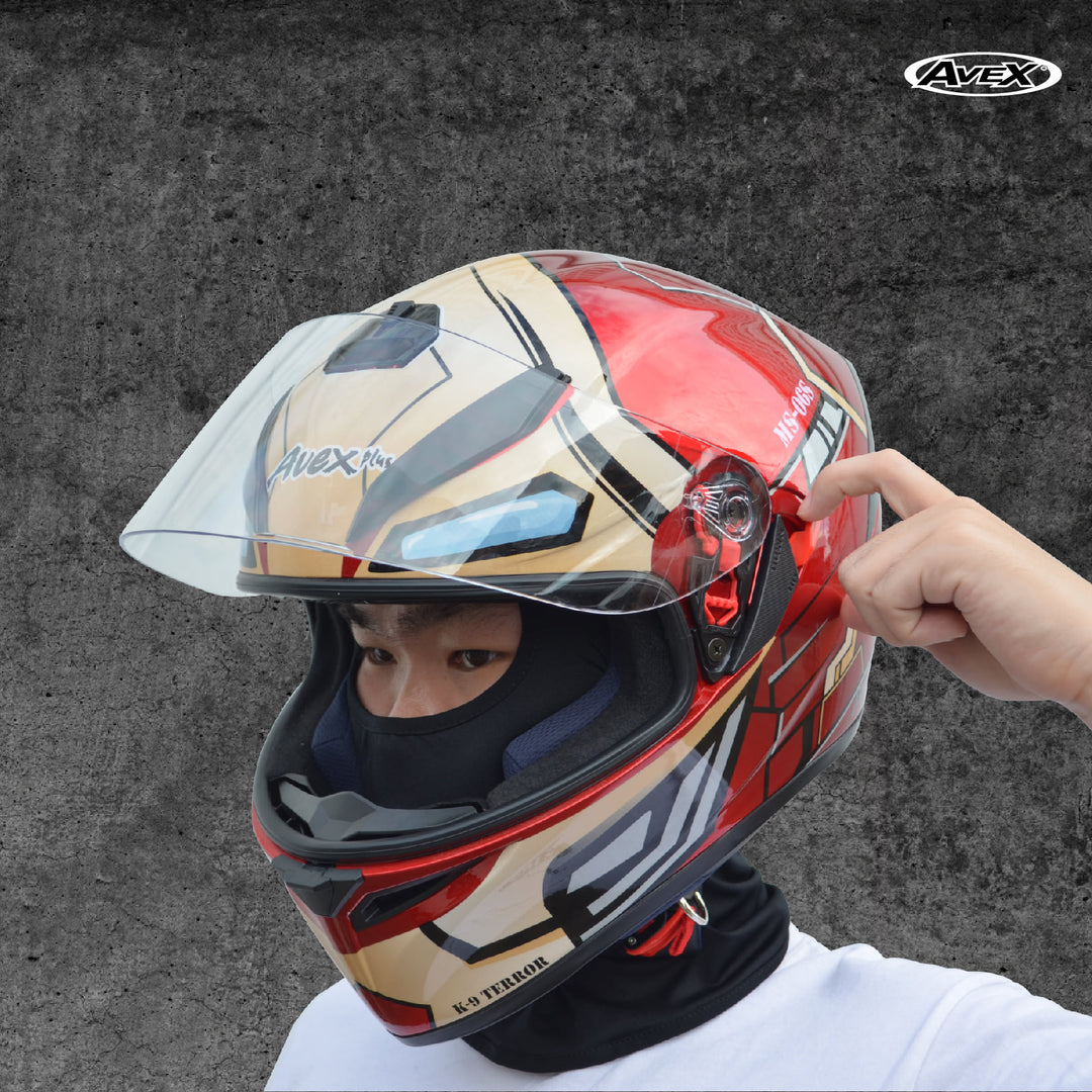 หมวกกันน็อค Avex Plus Helmets K9 Terror Red