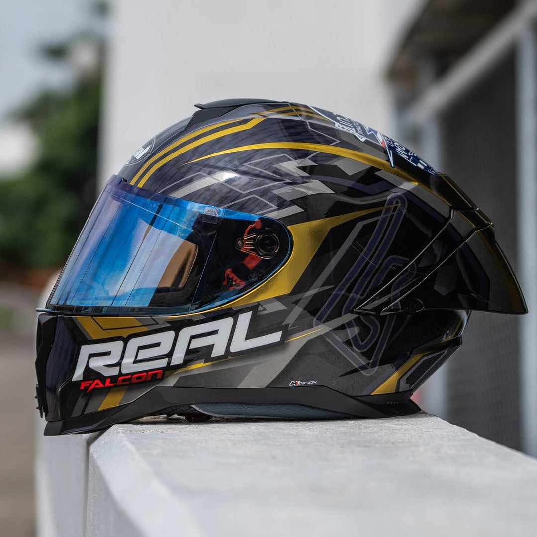 หมวกกันน็อค REAL Helmet Falcon Buriram - สีดำทอง