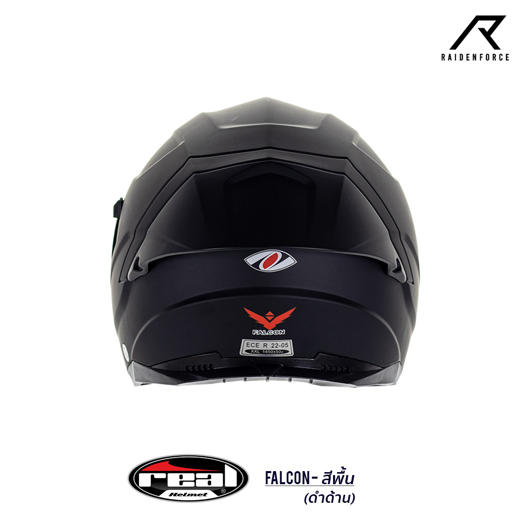 หมวกกันน็อค REAL Helmet Falcon พื้น-ดำด้าน