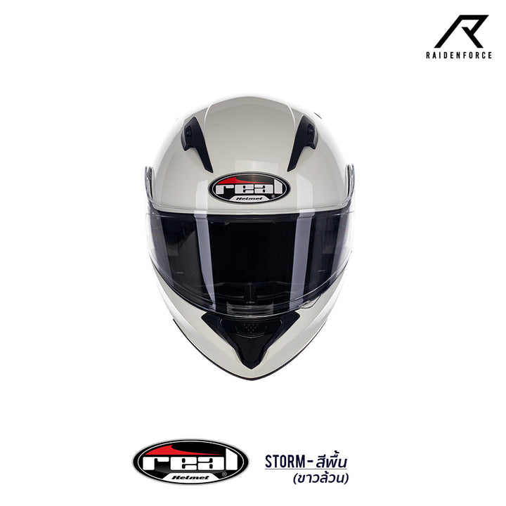 หมวกกันน็อค REAL Helmet STORM พื้น-ขาว