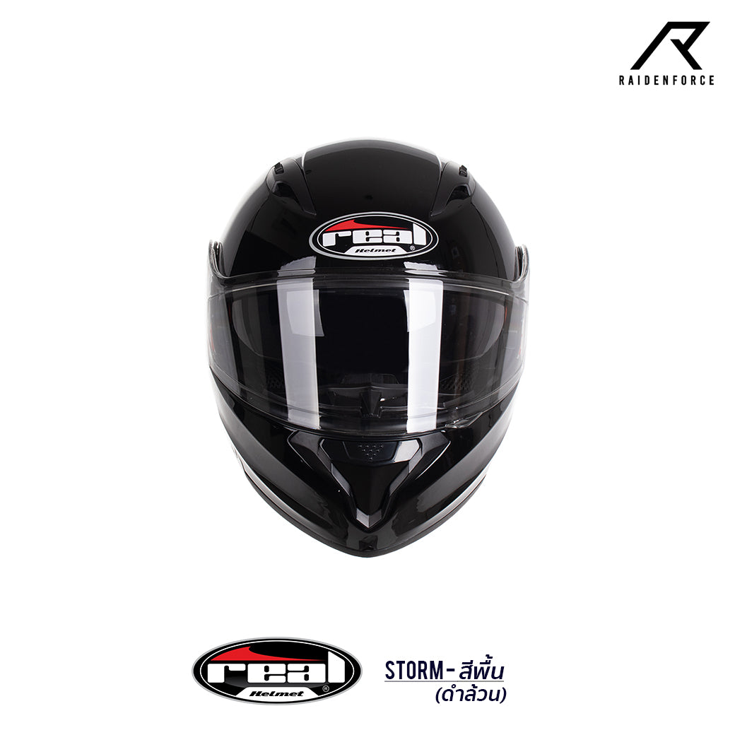 หมวกกันน็อคยกคาง REAL Helmet STORM พื้น-ดำเงา