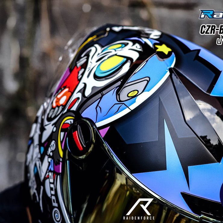 หมวกกันน็อค Random CZ-R BT 7 DeadHead น้ำเงินยีนส์