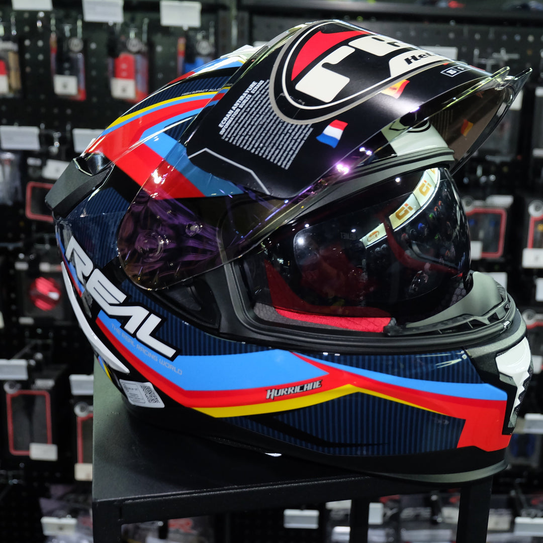 หมวกกันน็อค Real Helmet HURRICANE RACE X สีแดงน้ำเงิน