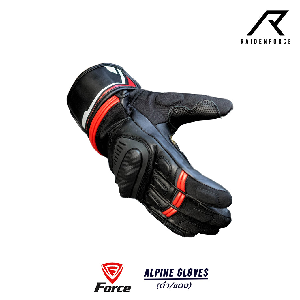 ถุงมือ FORCE ALPINE GLOVES ดำ/แดง