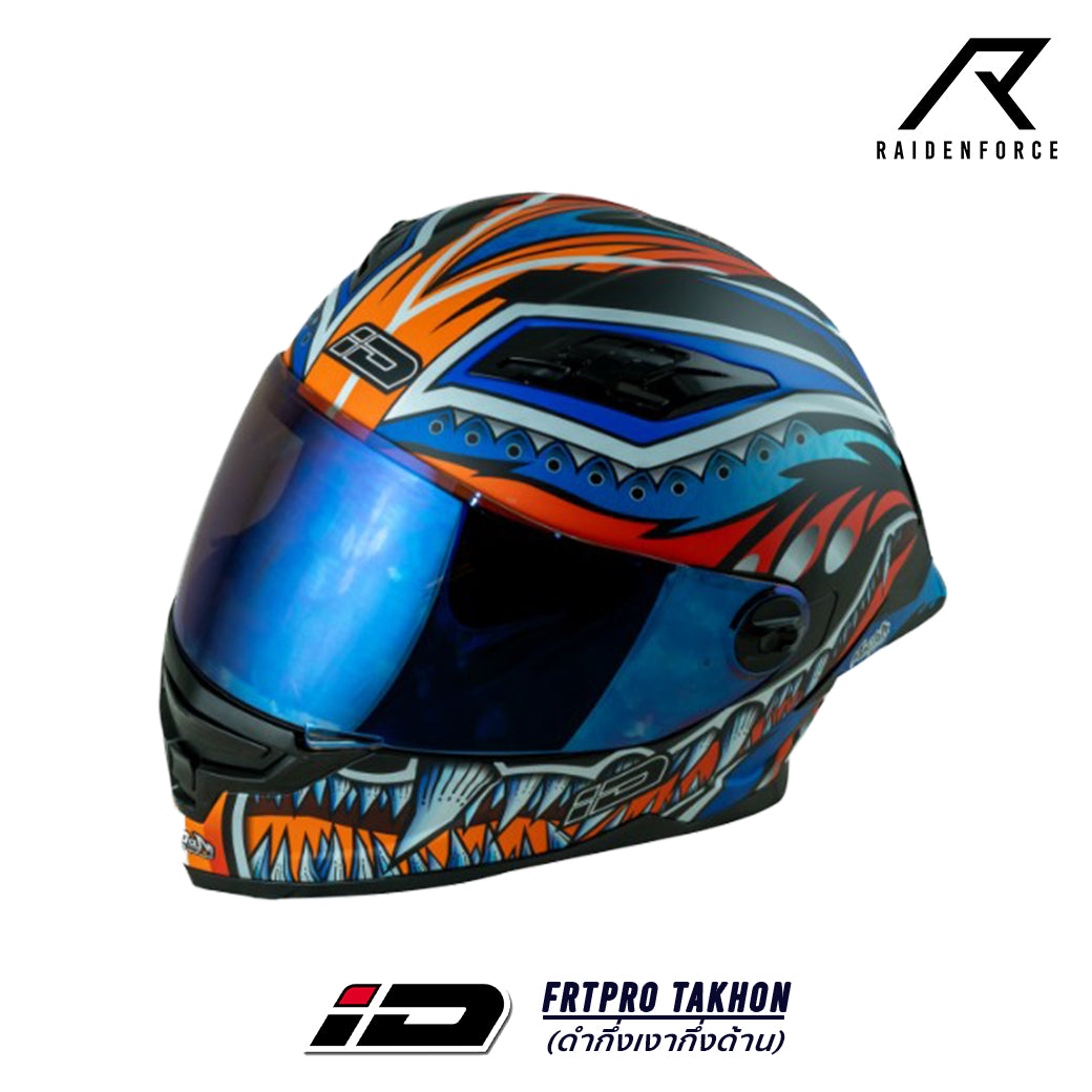 หมวกกันน็อค ID  HELMET FRTPRO TAKHON  สีดำกึ่งเงากึ่งด้าน