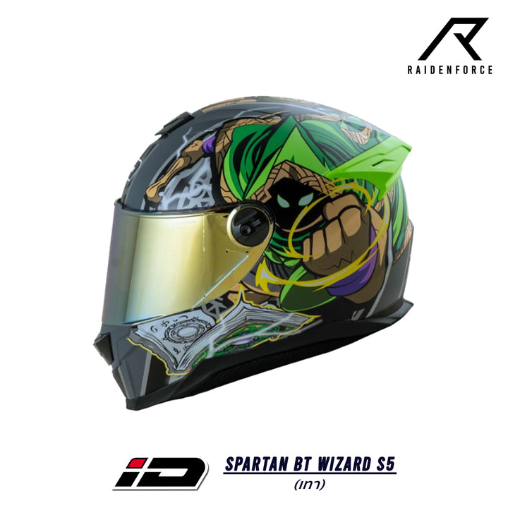 หมวกกันน็อค ID HELMET SPARTAN BT Wizard S5 สีเทา