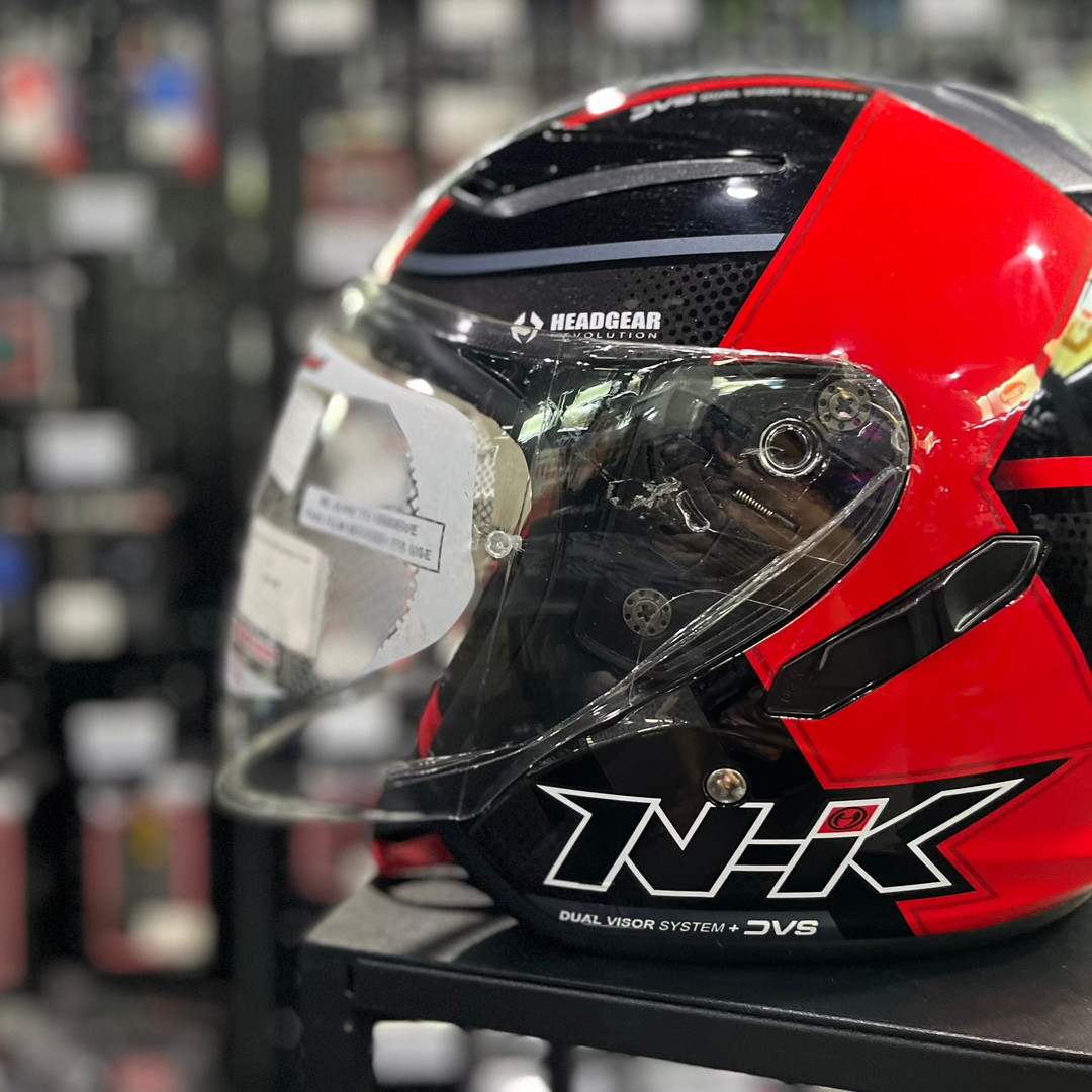 หมวกกันน็อค NHK R12Visor-Napoleon ดำ/แดง