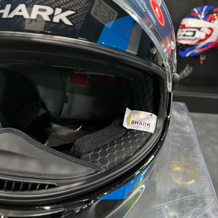 หมวกกันน็อค SHARK SPARTAN GT PRO KULTRAM CARBON EXPORT DKB HE1310 สีคาร์บอน/น้ำเงิน