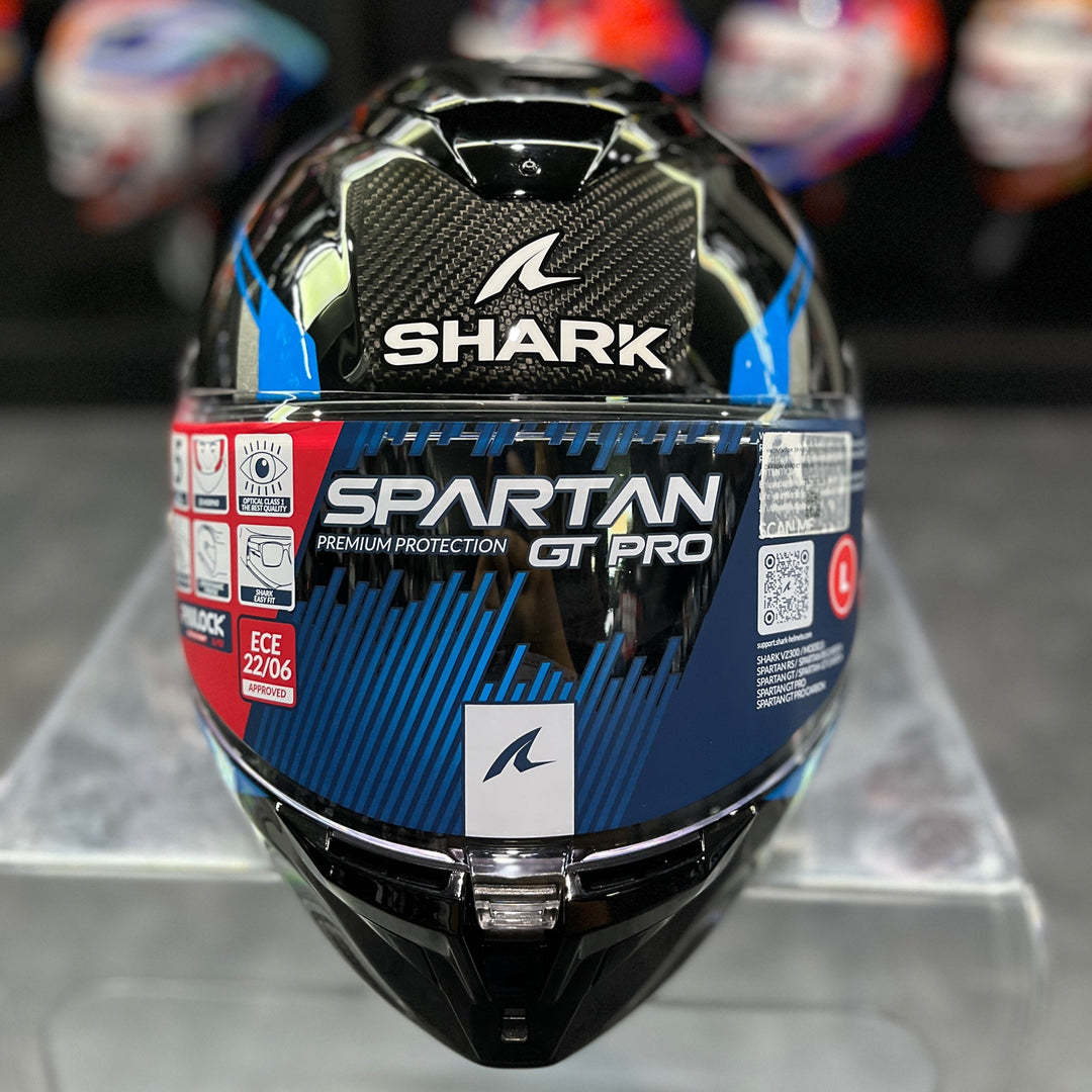 หมวกกันน็อค SHARK SPARTAN GT PRO KULTRAM CARBON EXPORT DKB HE1310 สีคาร์บอน/น้ำเงิน