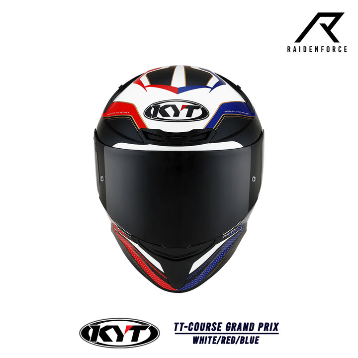 หมวกกันน็อคเต็มใบ KYT TT-Course Grand Prix White/Red/Blue