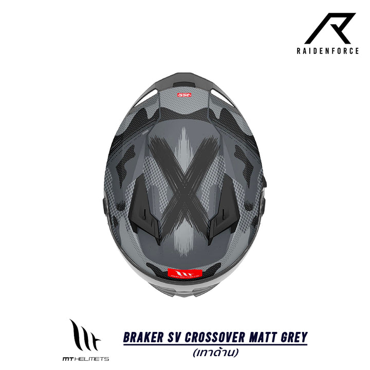 หมวกกันน็อค MT BRAKER SV CROSSOVER Matt GREY สีเทาด้าน