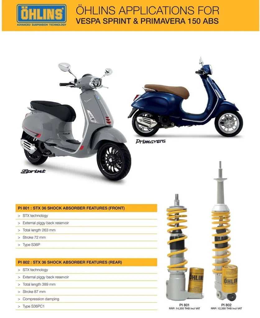 โช้ค Ohlins Vespa Sprint PI802 Rear