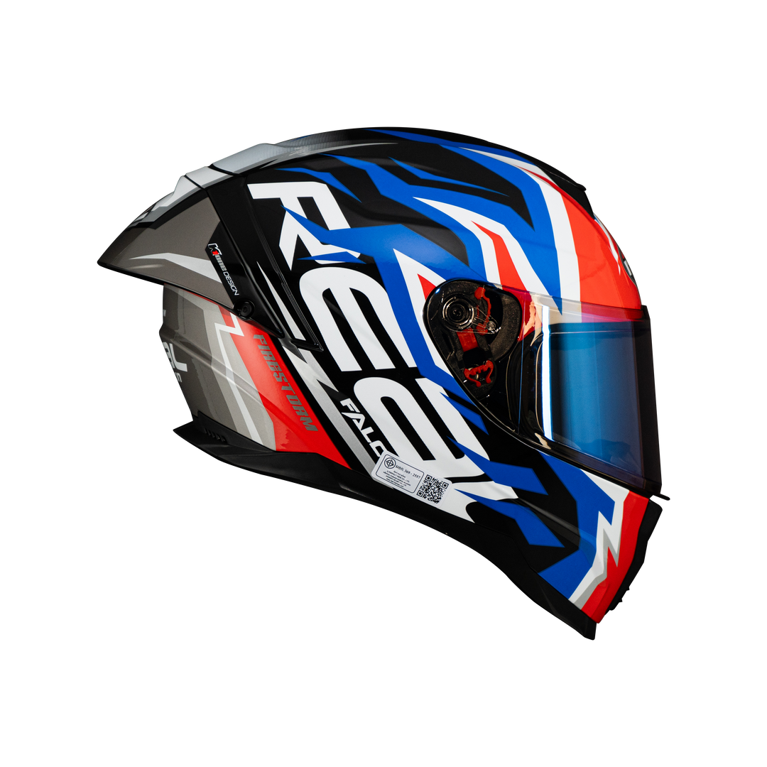 หมวกกันน็อค REAL Helmet Falcon FireStorm - สีดำน้ำเงินแดง