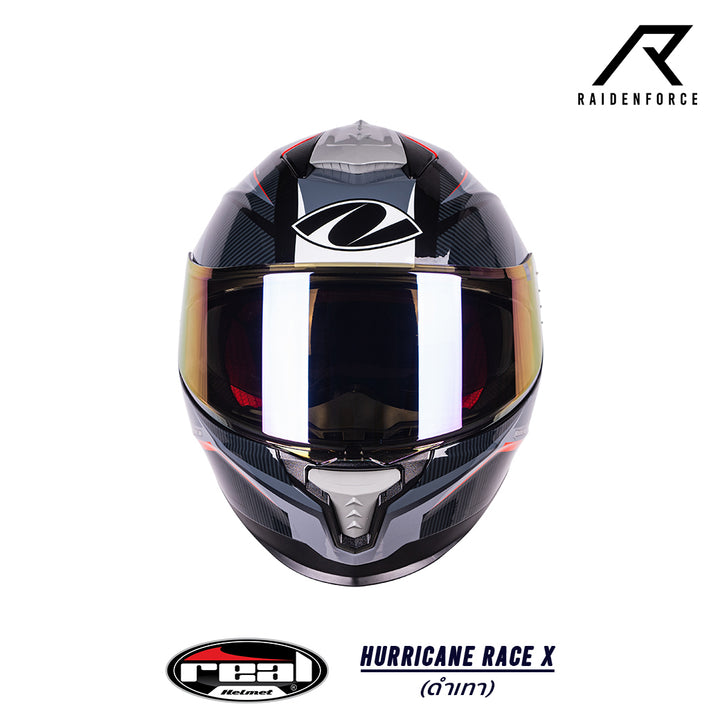 หมวกกันน็อค Real Helmet HURRICANE RACE X สีดำเทา