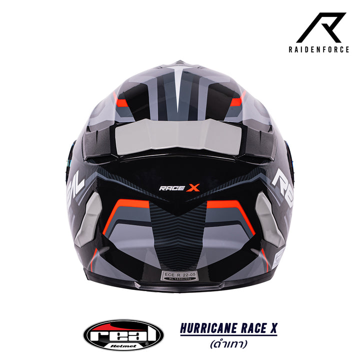 หมวกกันน็อค Real Helmet HURRICANE RACE X สีดำเทา