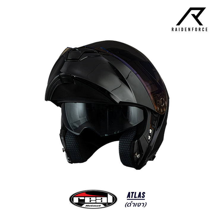 หมวกกันน็อค REAL Helmet Atlas พื้น สีดำเงา