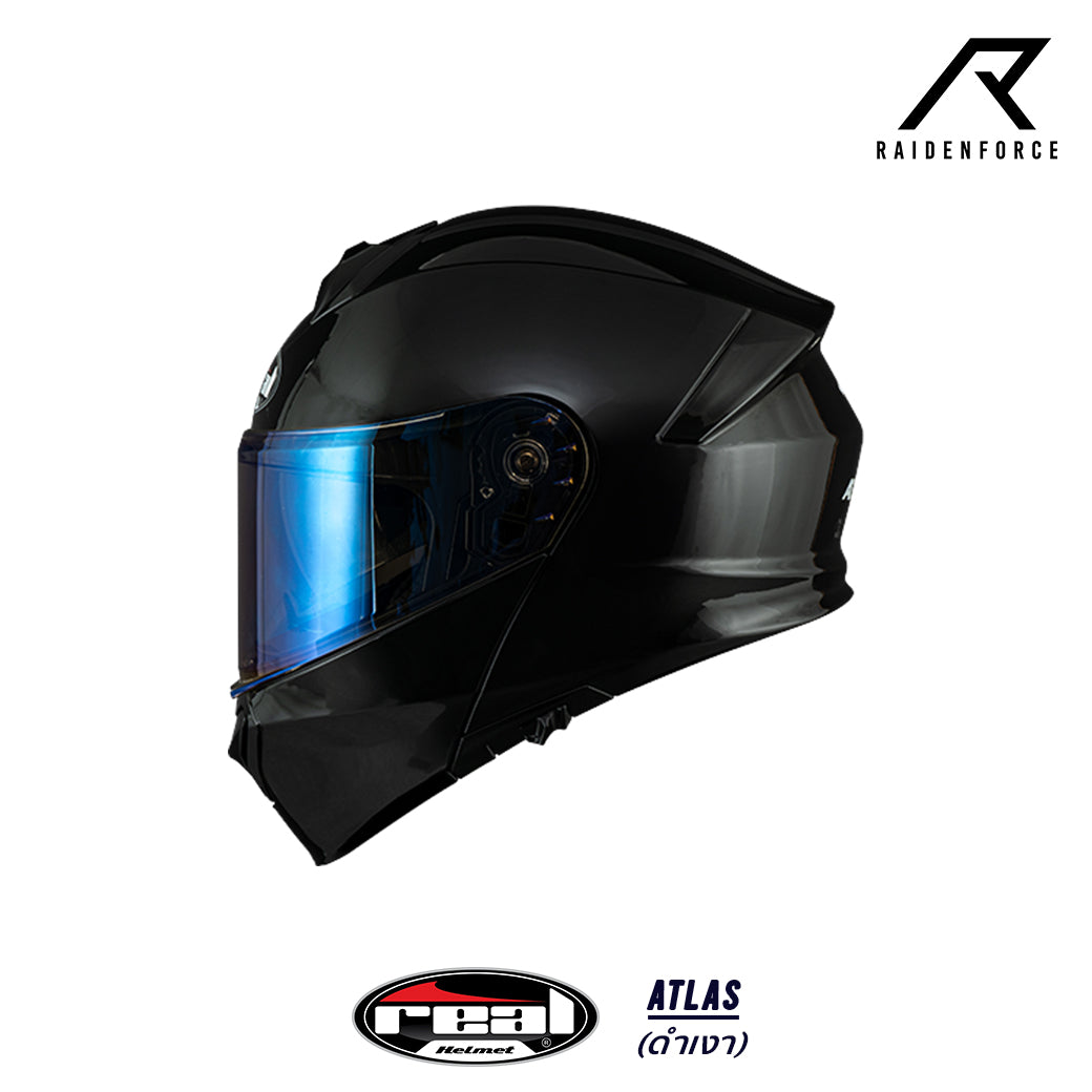 หมวกกันน็อค REAL Helmet Atlas พื้น สีดำเงา