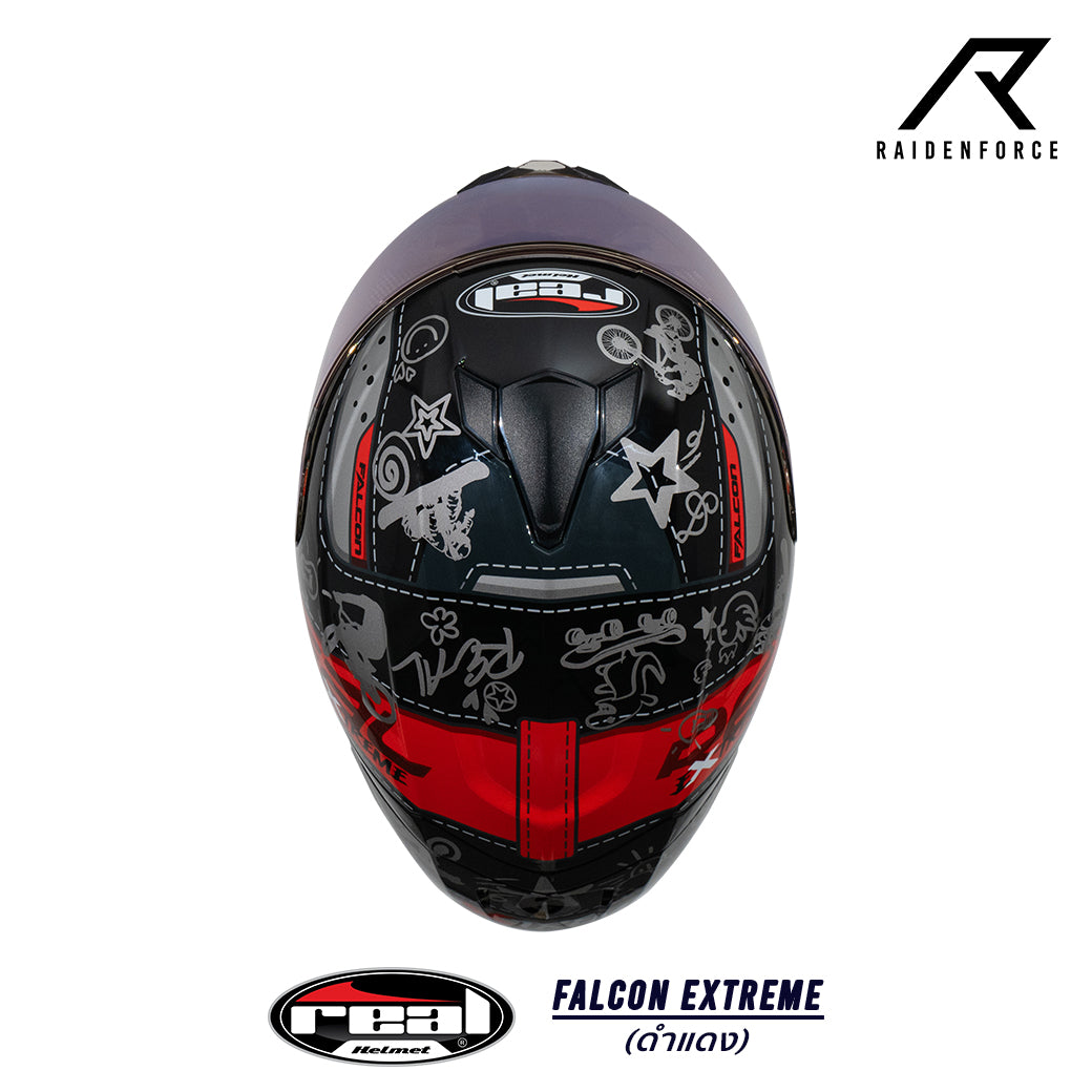 หมวกกันน็อค REAL Helmet Falcon  Extreme ดำแดง