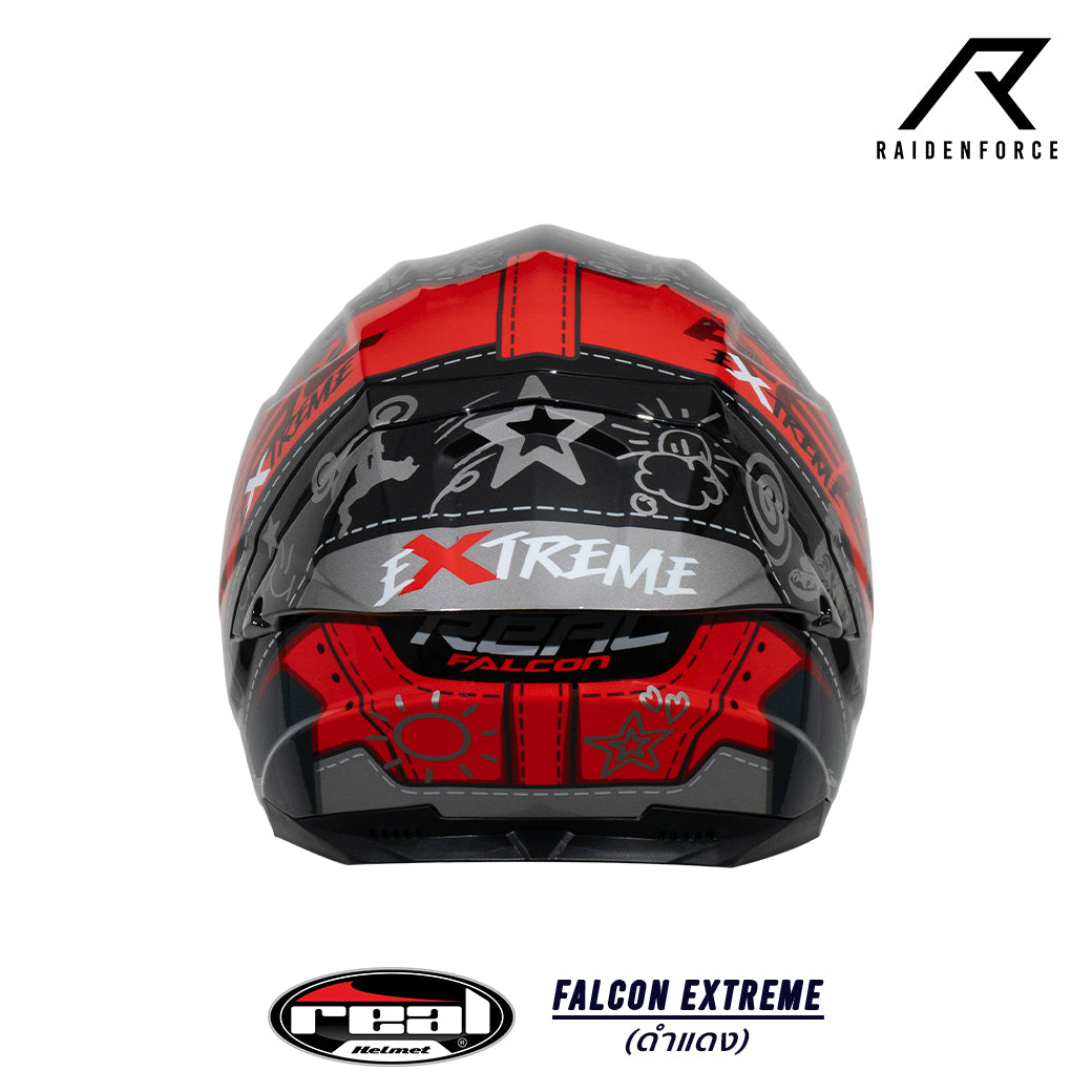 หมวกกันน็อค REAL Helmet Falcon  Extreme ดำแดง