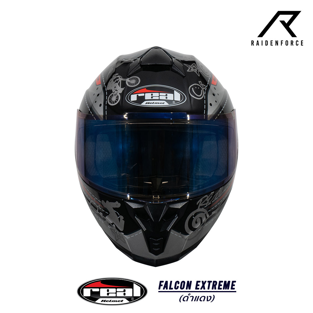 หมวกกันน็อค REAL Helmet Falcon  Extreme ดำแดง