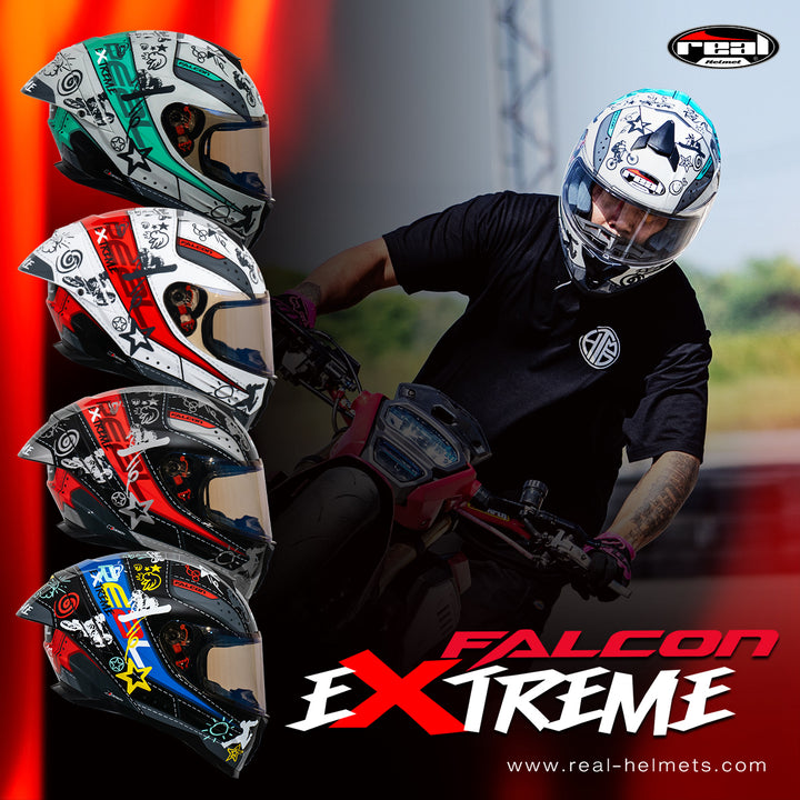 หมวกกันน็อค REAL Helmet Falcon  Extreme ดำแดง