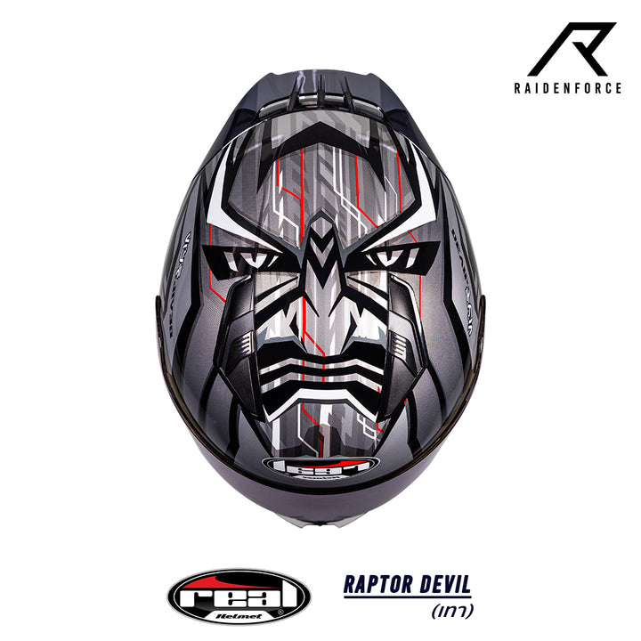 หมวกกันน็อค REAL Helmet Raptor Devil สีเทา