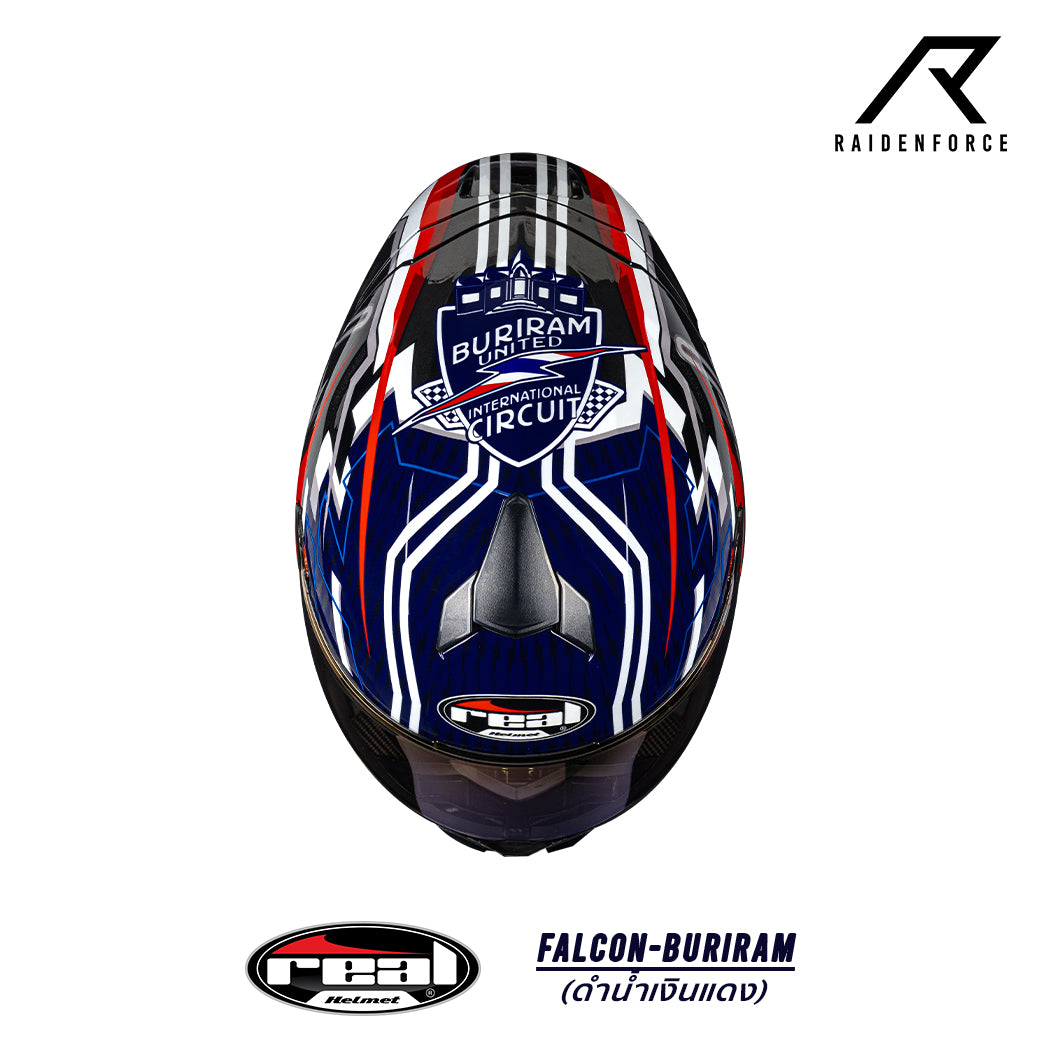 หมวกกันน็อค REAL Helmet Falcon Buriram - สีดำน้ำเงินแดง