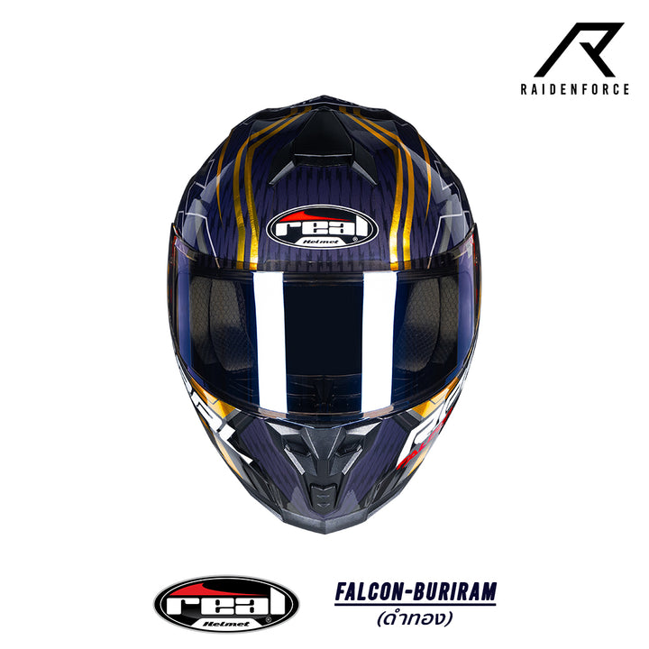 หมวกกันน็อค REAL Helmet Falcon Buriram - สีดำทอง