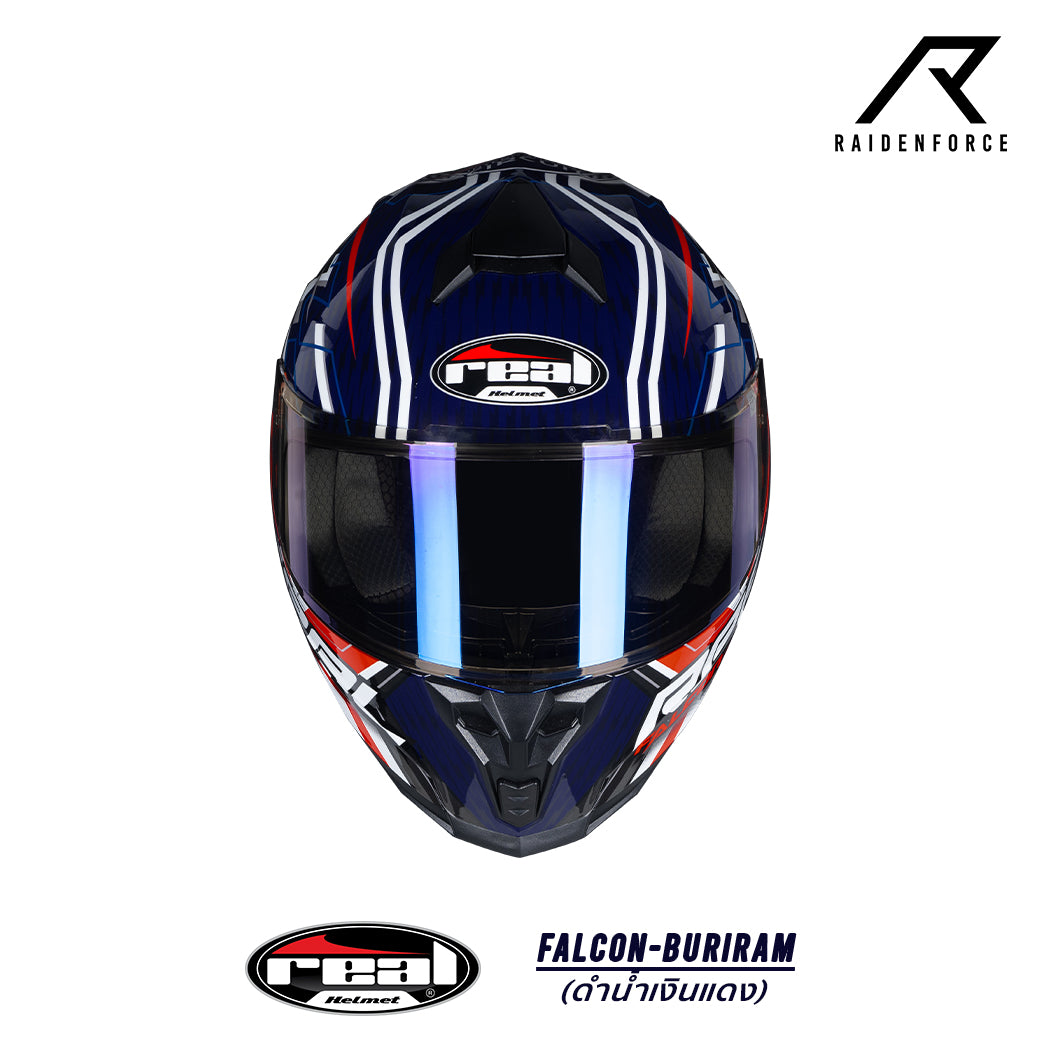 หมวกกันน็อค REAL Helmet Falcon Buriram - สีดำน้ำเงินแดง