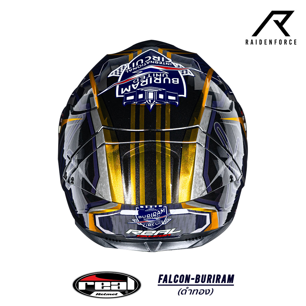 หมวกกันน็อค REAL Helmet Falcon Buriram - สีดำทอง