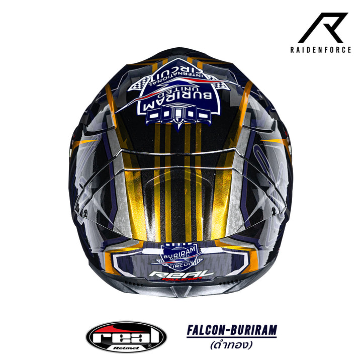 หมวกกันน็อค REAL Helmet Falcon Buriram - สีดำทอง