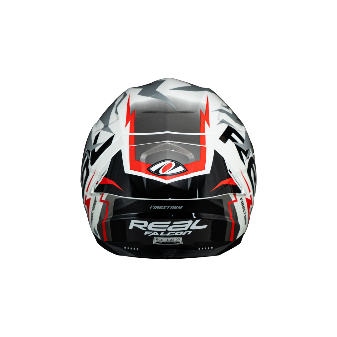 หมวกกันน็อค REAL Helmet Falcon  FireStorm - สีดำขาว