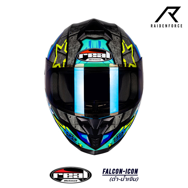 หมวกกันน็อค Real Helmet Falcon-Icon ดำ/น้ำเงิน