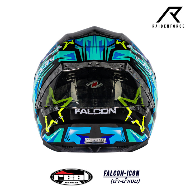 หมวกกันน็อค Real Helmet Falcon-Icon ดำ/น้ำเงิน