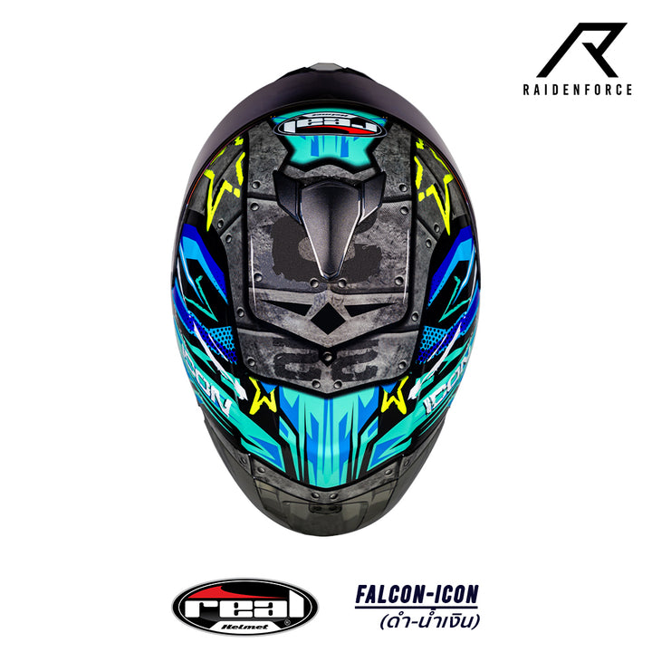 หมวกกันน็อค Real Helmet Falcon-Icon ดำ/น้ำเงิน