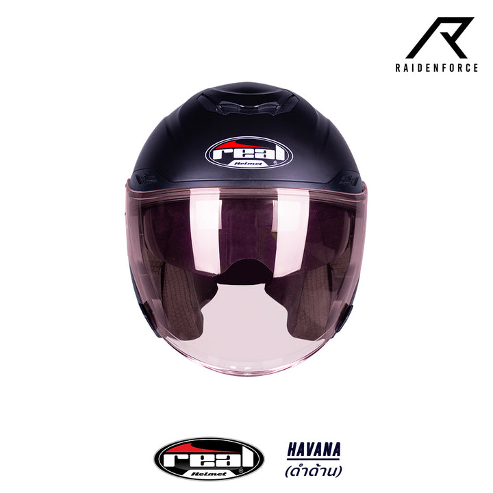 หมวกกันน็อค Real Helmet Havana สีดำด้าน