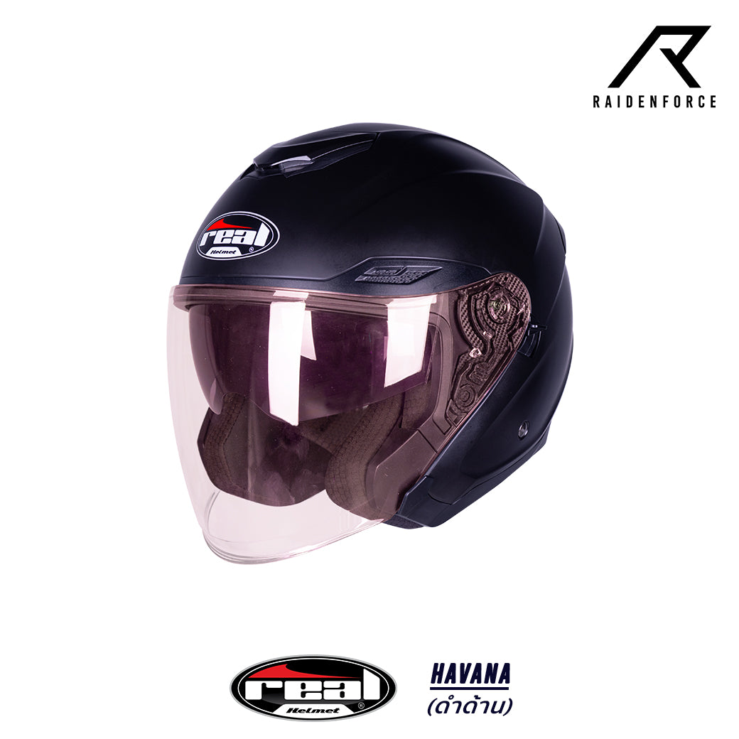 หมวกกันน็อค Real Helmet Havana สีดำด้าน