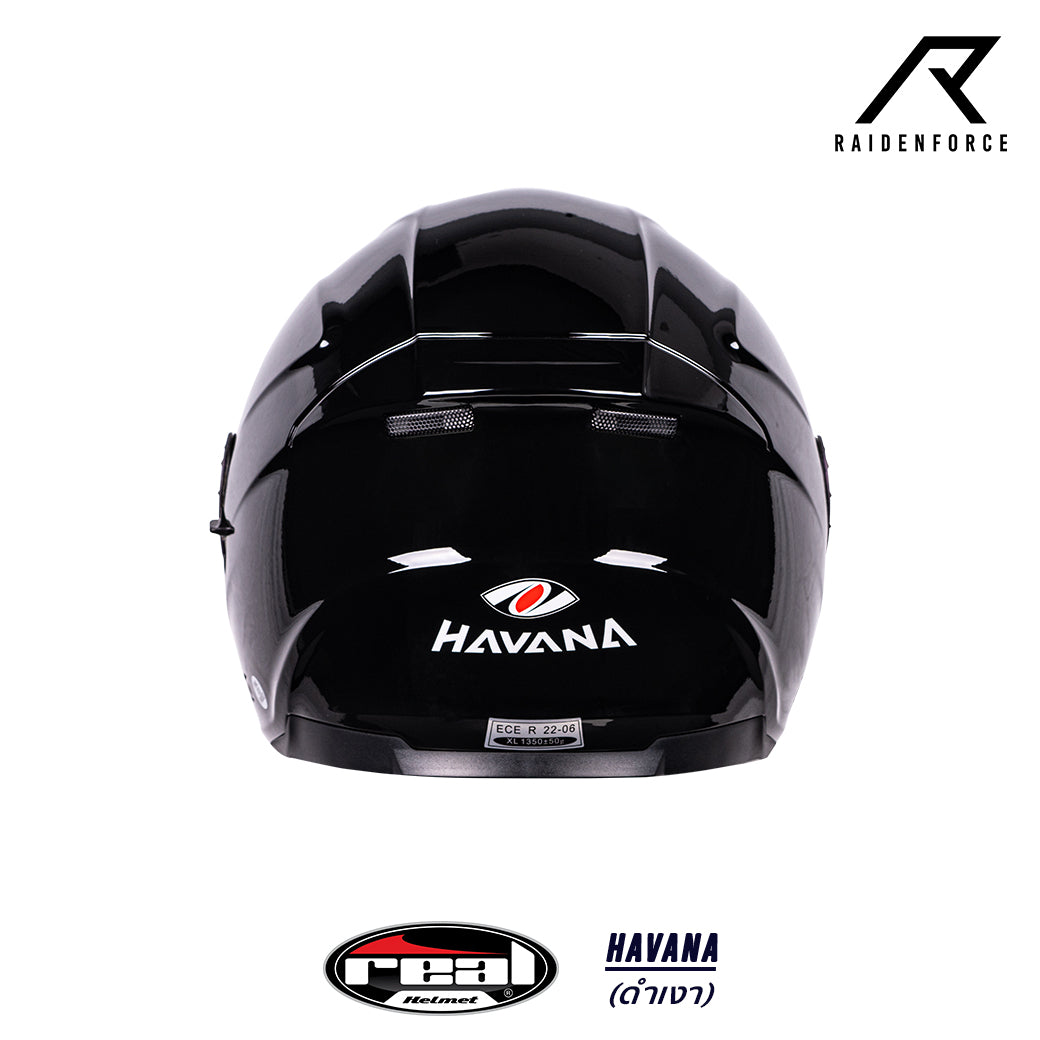 หมวกกันน็อค Real Helmet Havana สีดำเงา