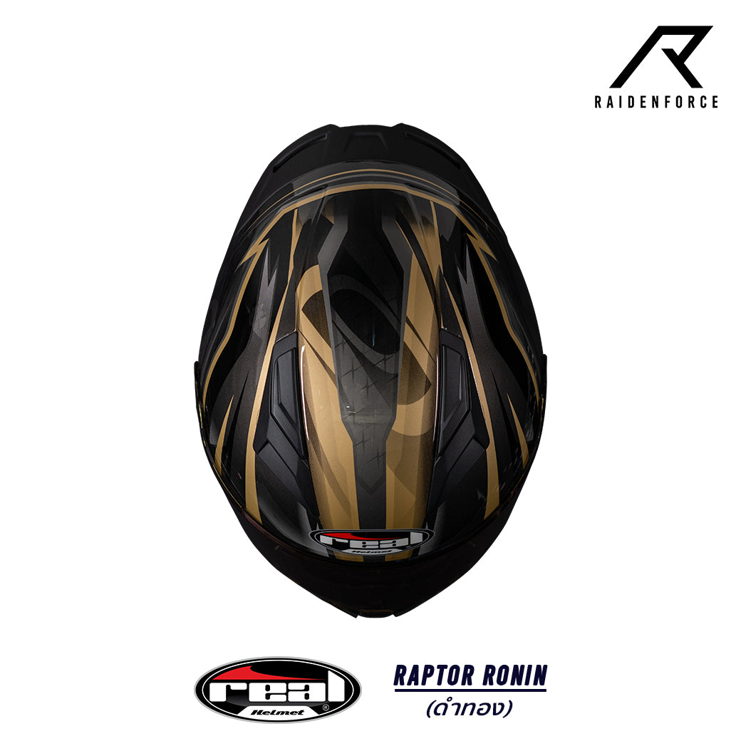 หมวกกันน็อค Real Helmet Raptor Ronin สีดำทอง