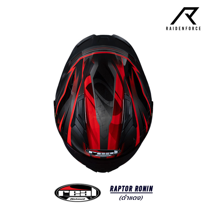 หมวกกันน็อค Real Helmet Raptor Ronin สีดำแดง