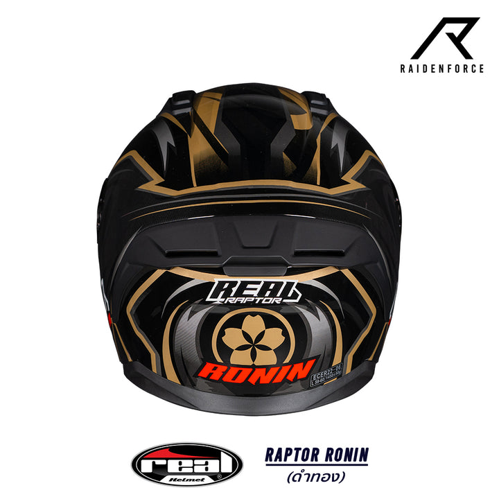 หมวกกันน็อค Real Helmet Raptor Ronin สีดำทอง