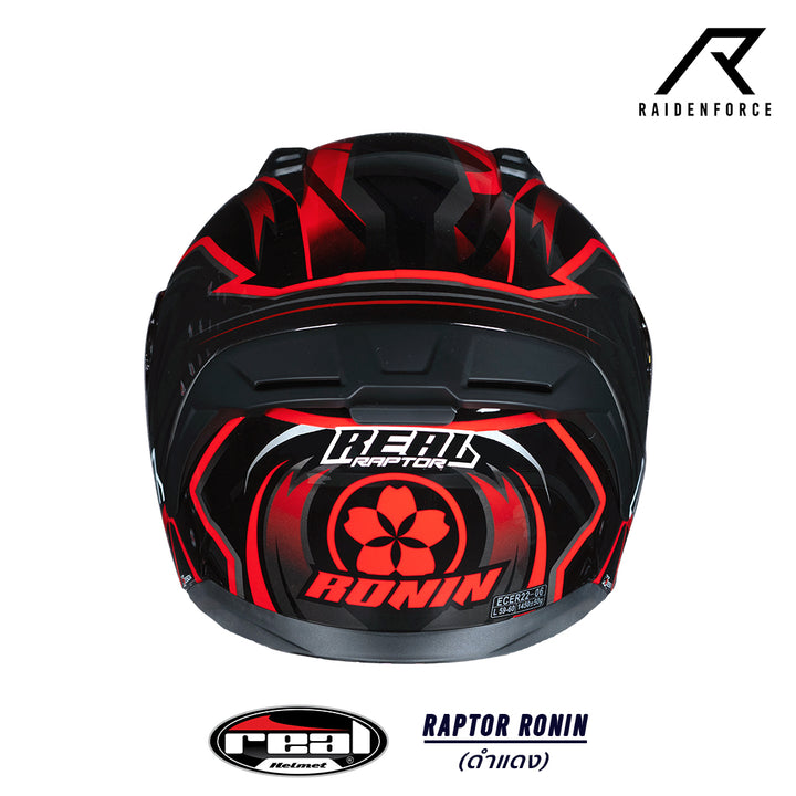 หมวกกันน็อค Real Helmet Raptor Ronin สีดำแดง