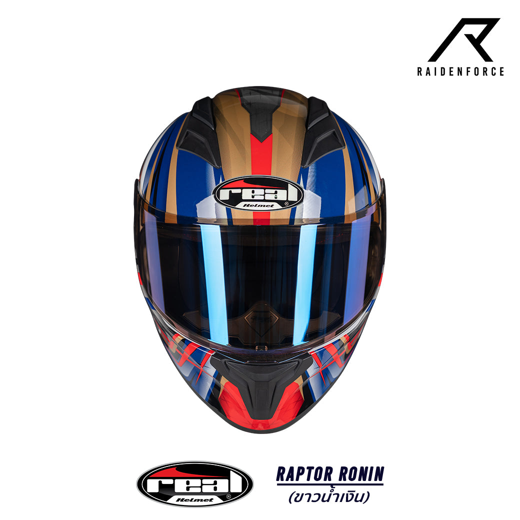 หมวกกันน็อค Real Helmet Raptor Ronin สีขาวน้ำเงิน