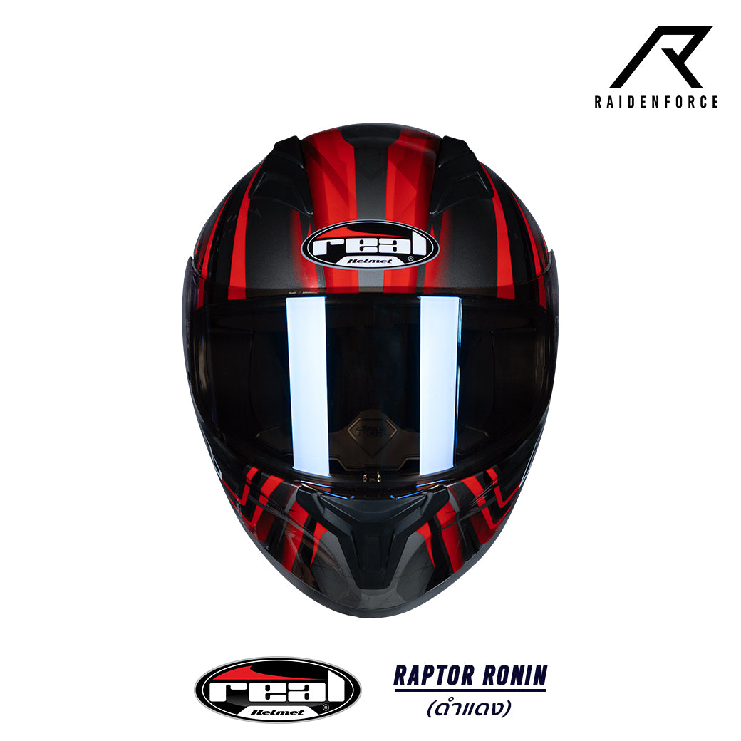 หมวกกันน็อค Real Helmet Raptor Ronin สีดำแดง