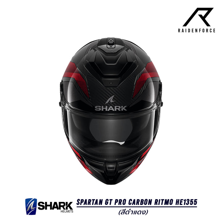 หมวกกันน็อค SHARK GT PRO CARBON RITMO HE1355 สีดำแดง