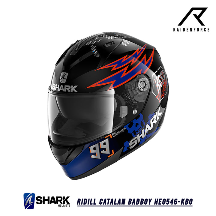 หมวกกันน็อค SHARK RIDILL CATALAN BADBOY HE0546-KBO